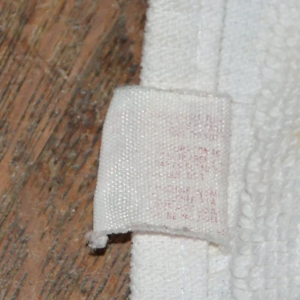 vintage Leshner white cotton blend bathroom bath rug hotel mat rectangular